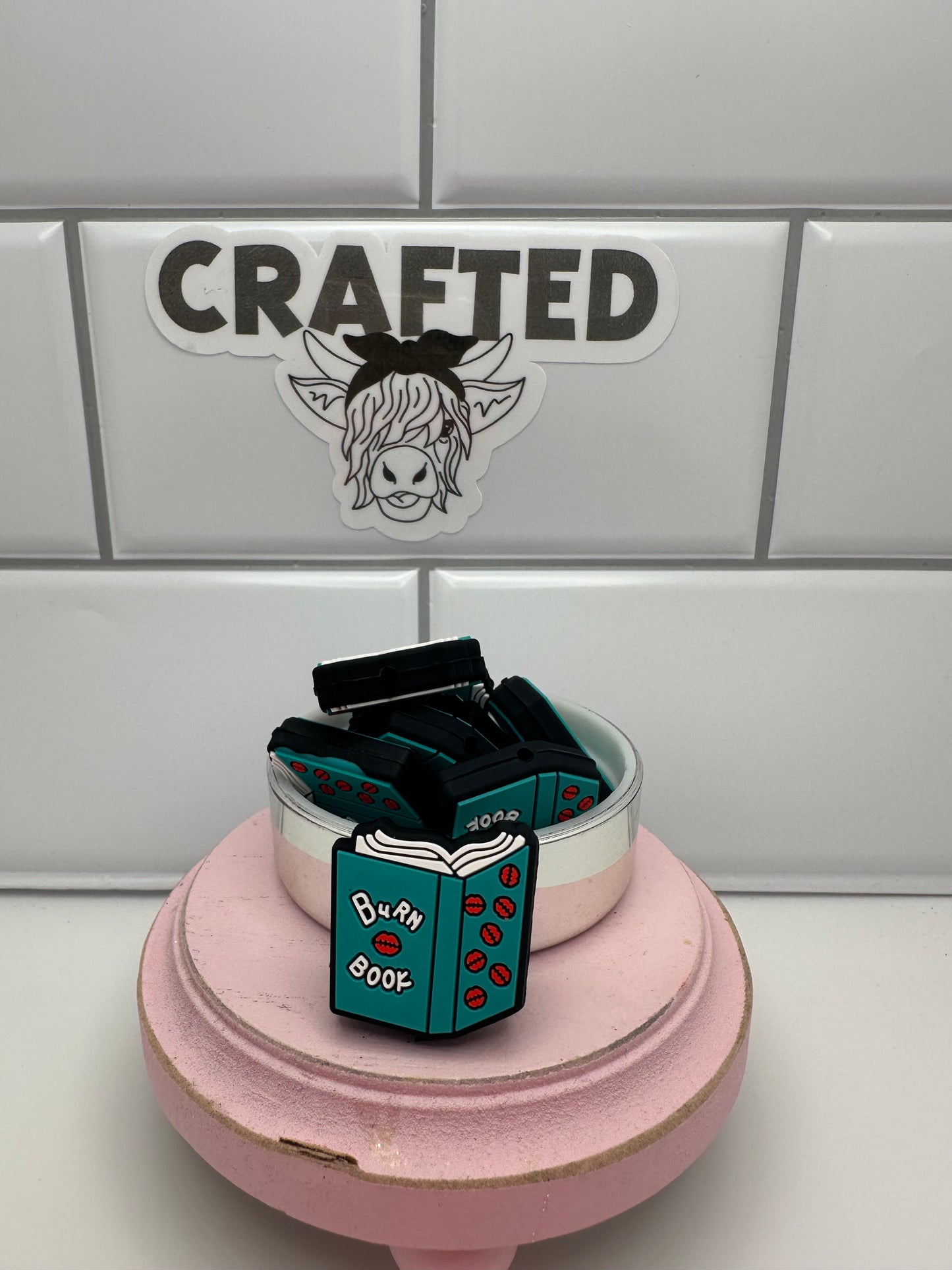 Teal burn book focal bead