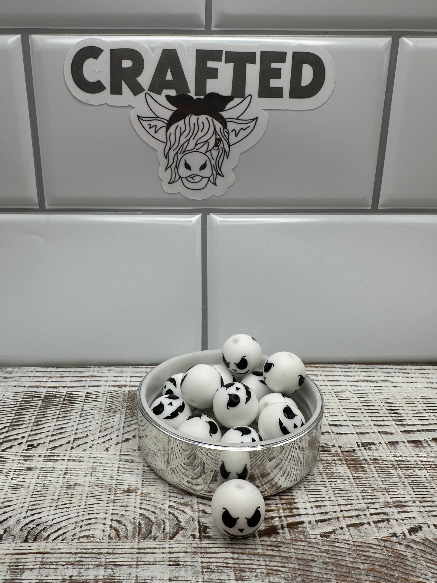 Jack round 15 mm print bead
